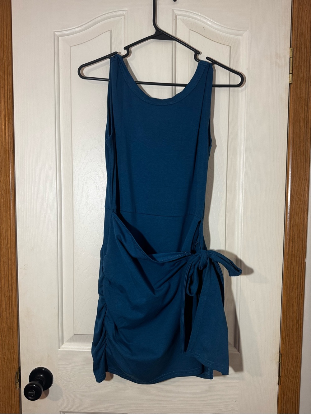 Sleeveless Teal Tie-Waist Dress Romper